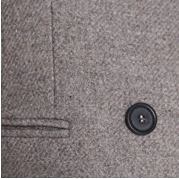 ZARA MANTECO Wool Blend Taupe Gray Double Breasted Coat Career Classic - SM - Picture 3 of 3
